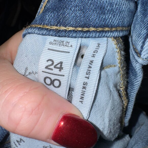 Loft Women's Size 00/24 Medium Wash High Rise Ankle Skinny Jeans - Picture 6 of 8